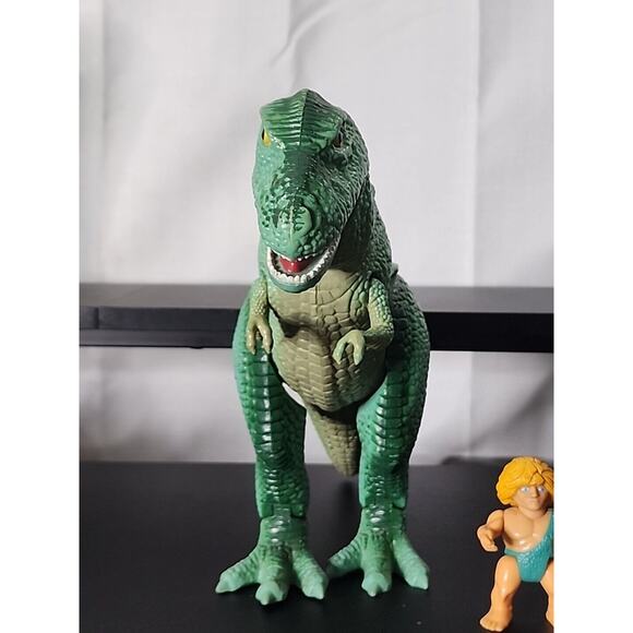 Vintage Definitely Dinosaurs 1987 Playskool T-Rex Figure And Caveman Zorg Blonde - Picture 4 of 9
